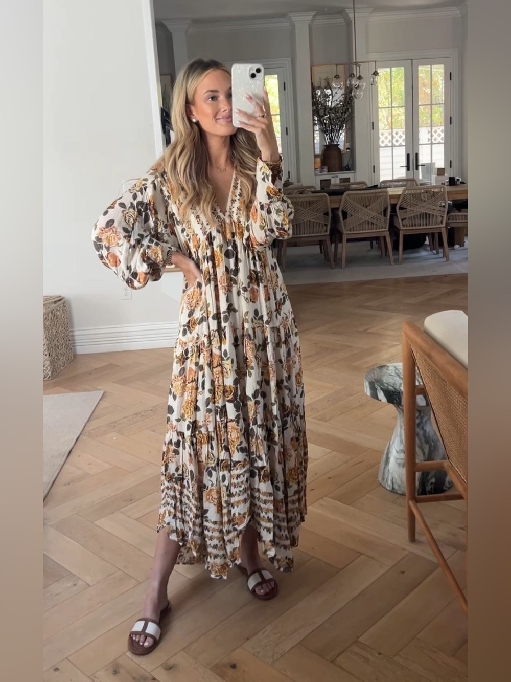 Free People Rows Of Roses Maxi Dress size Large - Picture 1 of 4